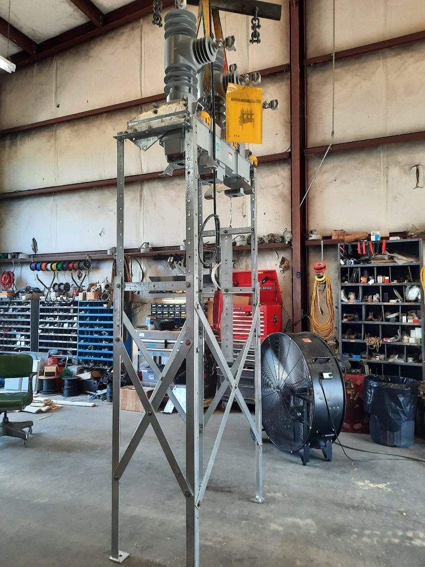 A large metal structure in an industrial setting.